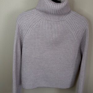 H&M Light Purple Ribbed Turtleneck Sweater